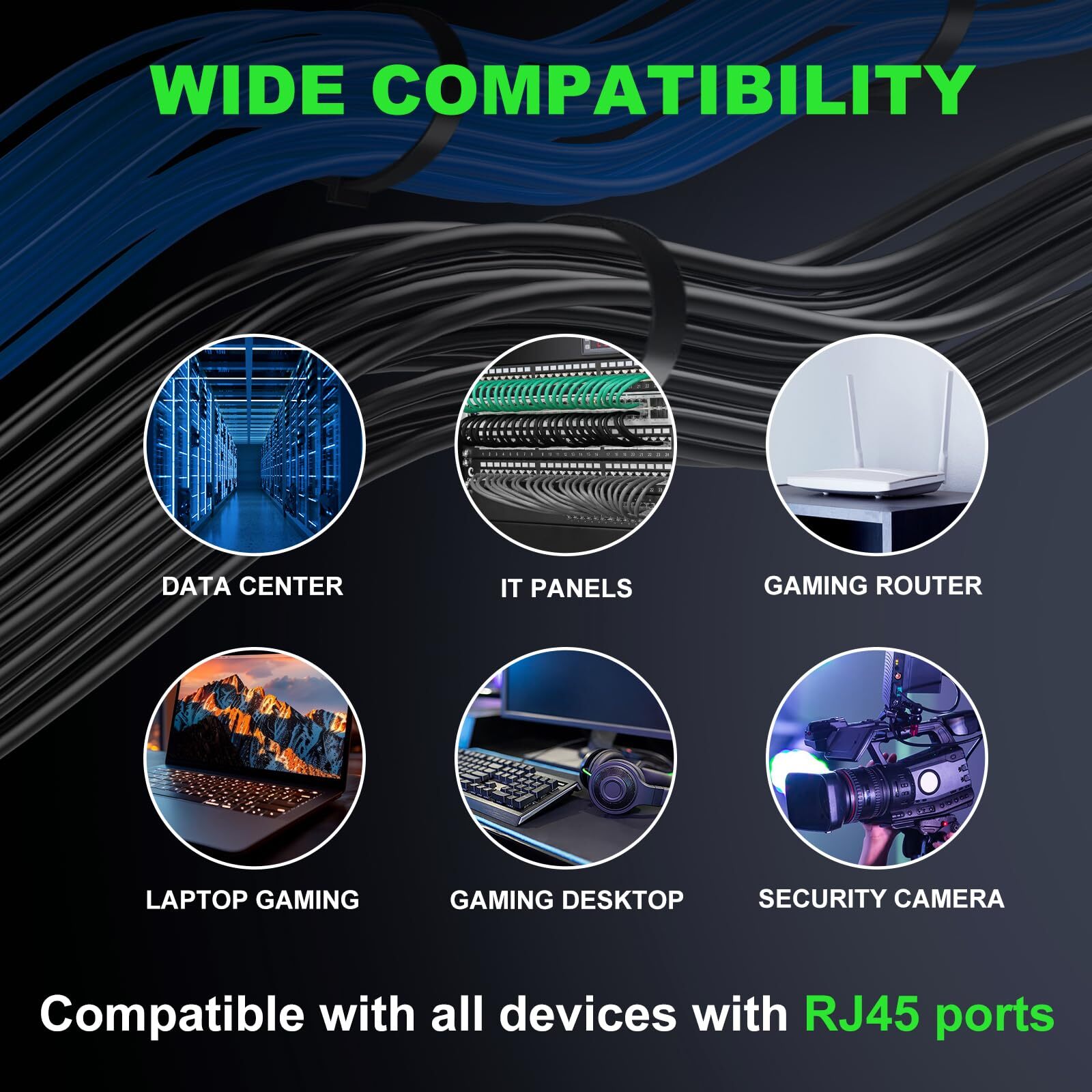 Cat 6 Patch Cables 1 ft 24-Pack – Cat 6 Ethernet Cable Snagless RJ45 Cat 5e C…