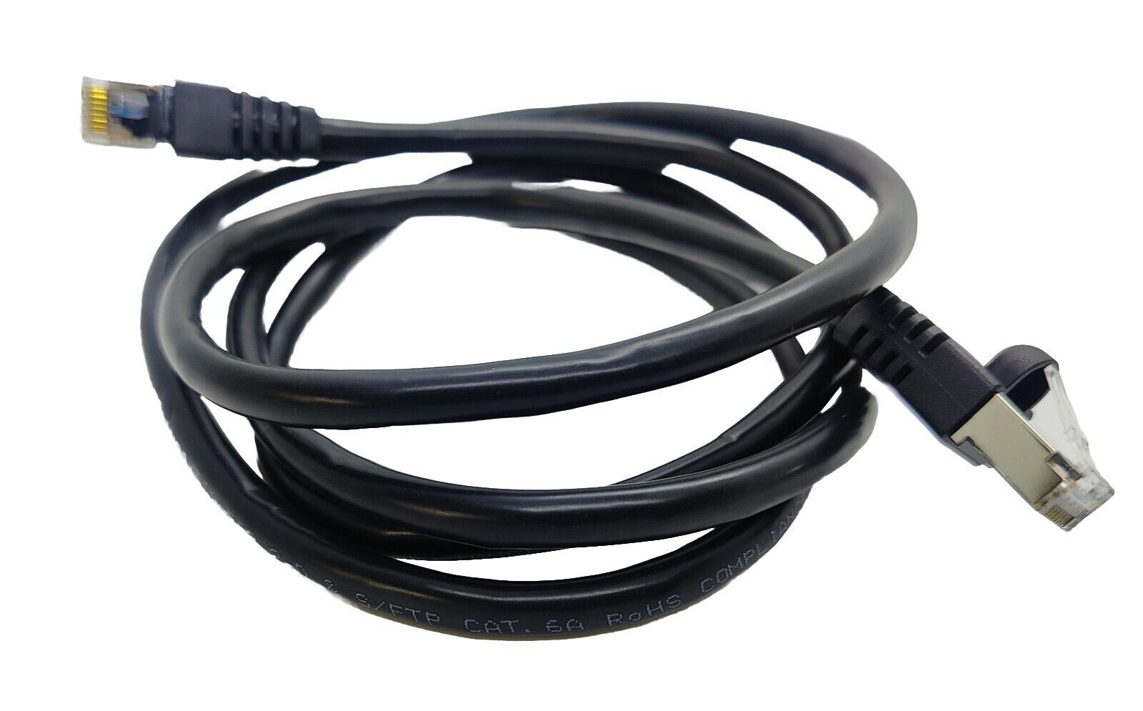 2PACK 7Ft Cat6a SFTP 26AWG Shielded Patch Cable 100% Pure Copper Wire