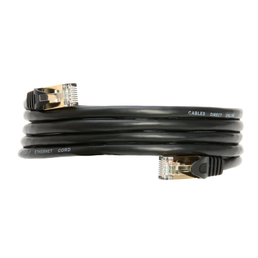 Cat7 S/FTP Ethernet Patch Cable High-Speed 600MHz Black 6FT- 25FT Multi Pack LOT