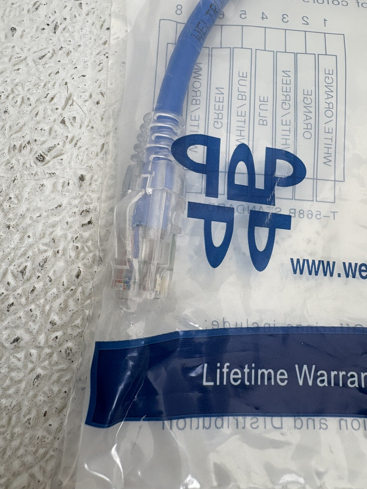 90-C6CB-BL-001 WELTRON BLUE GIGASYSTEM PATCH CABLE WITH T-568B STANDARD WIRING