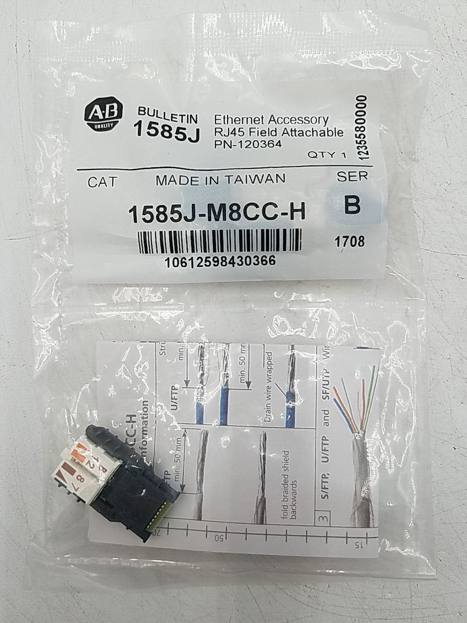 1PC NEW 1585J-M8CC-H Series B 1585J Ethernet RJ45 Field Attachable 120364