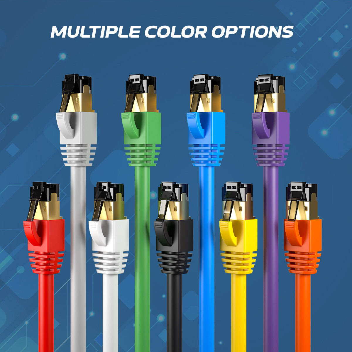 Cat8 Ethernet Cable RJ45 Shielded High Speed 40Gbps Internet Blue Copper Lot