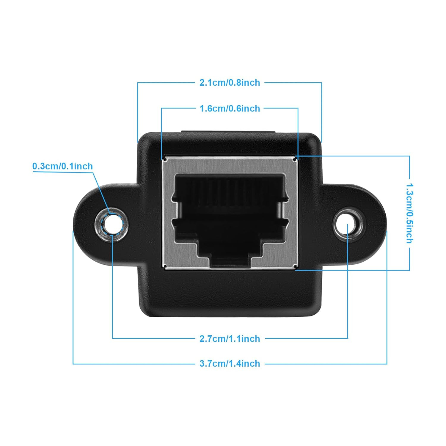 Ethernet Extender 2Pack RJ45 Male to Female Screw Panel Mount Cat6/Cat5E/Cat5 Et