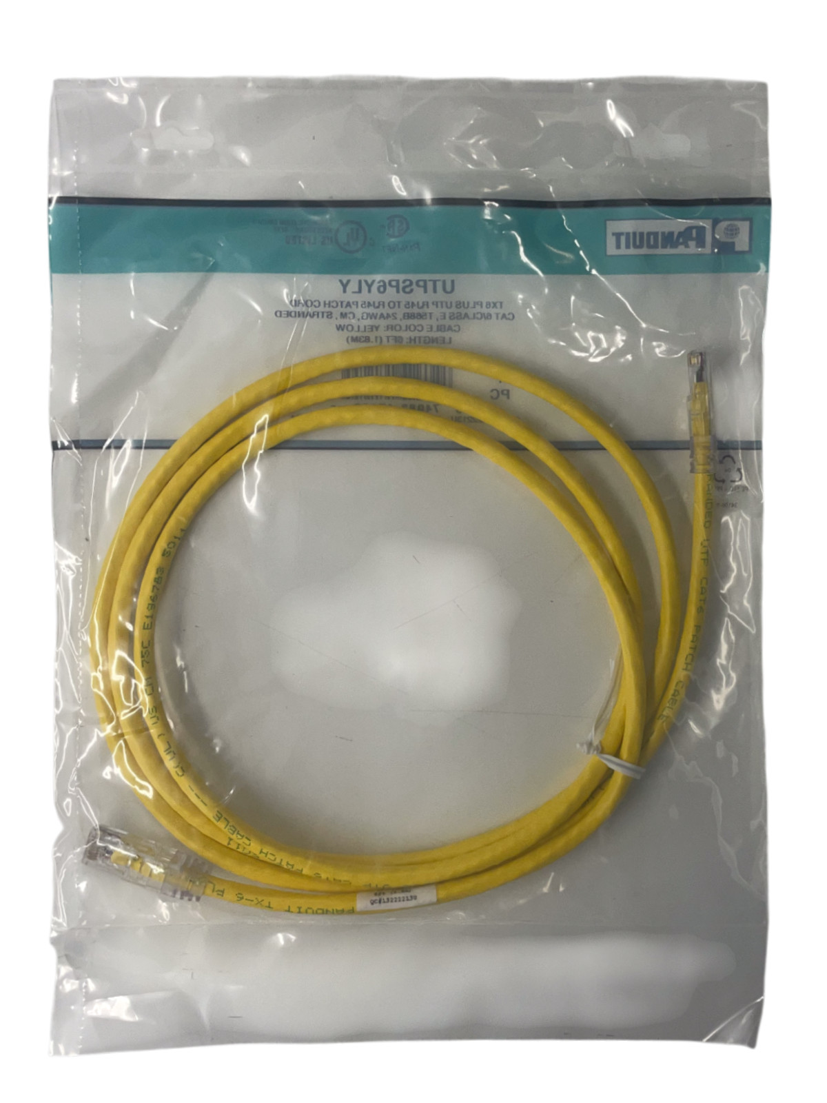 LOT x10 Panduit UTPSP6YLY 6ft Yellow Cat 6 Class E Patch Cable Ethernet RJ-45 CM