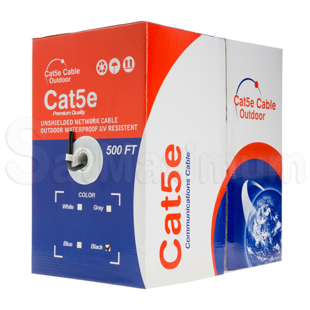 500ft Cat5 UTP OUTDOOR Ethernet Network Cable 24AWG PE Solid Direct Burial Wire