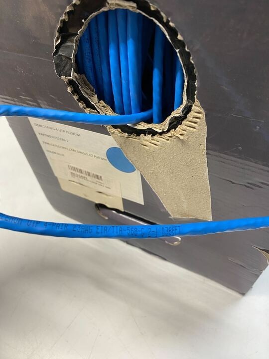 Cat6 Plenum 550 Mhz Ethernet Cable 23G Blue 366 FT