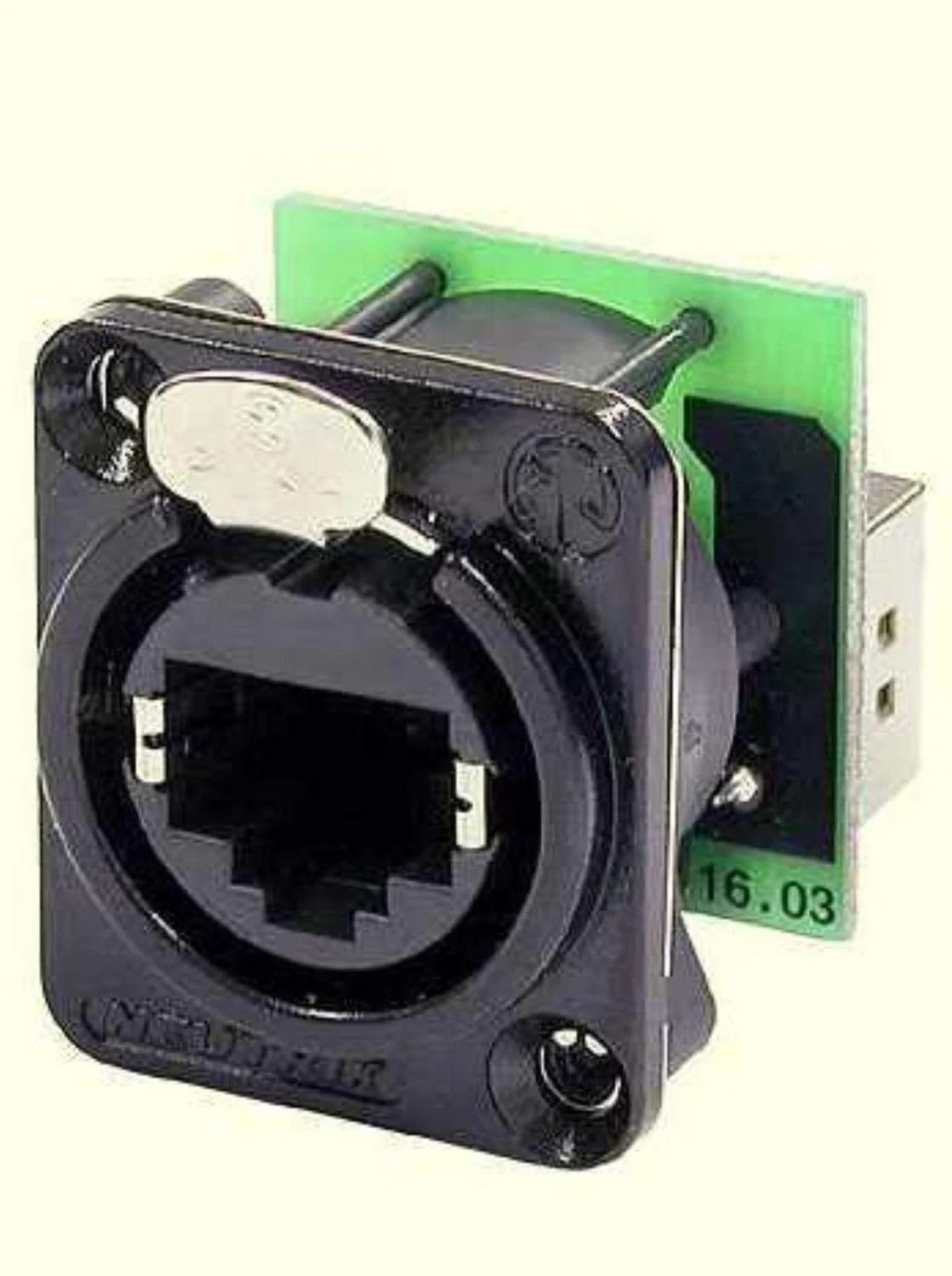 NEUTRIK NE8FDP-B CAT 5/6 RJ45 Feed-Thru D Series Panel Mount Jack – Black
