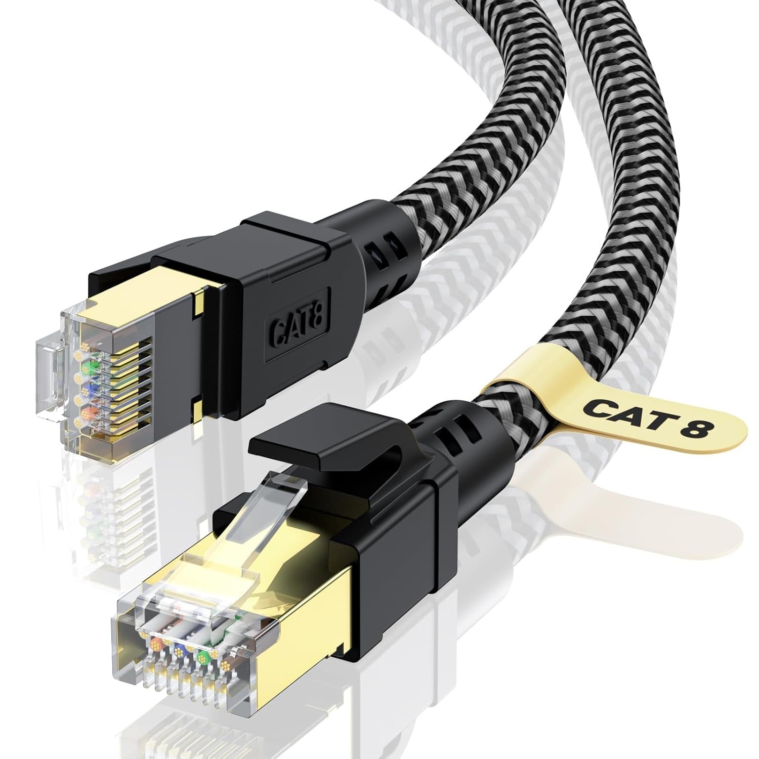 Cat 8 Ethernet Cable 6FT – 40Gbps High-Speed with Gold Plated Connectors