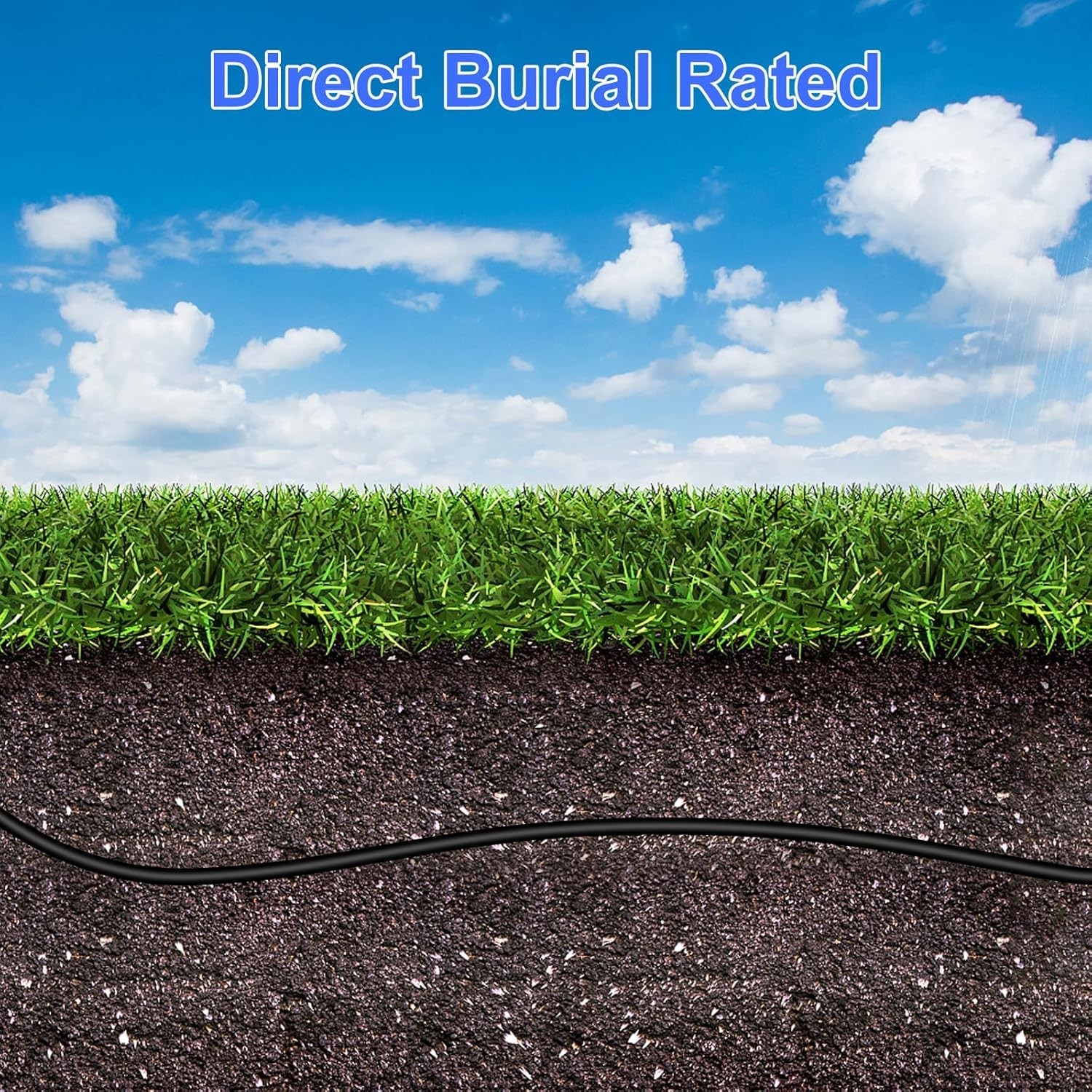 150FT Cat6 Outdoor Ethernet Cable In-Ground Heavy Duty Direct Burial 24AWG CC…