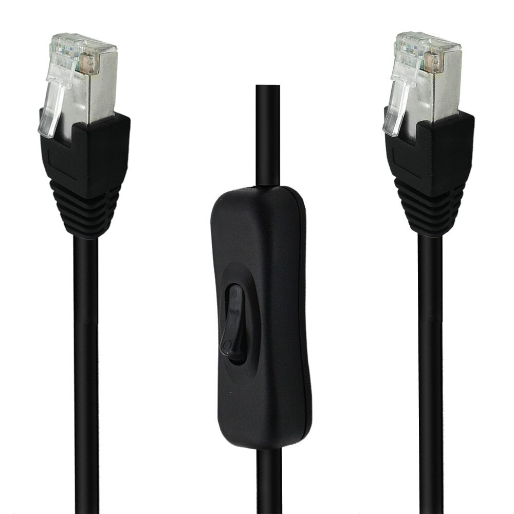 RJ45 Male To Female Extension Cable CAT6e Ethernet Connector W/h ON/OFF Switch