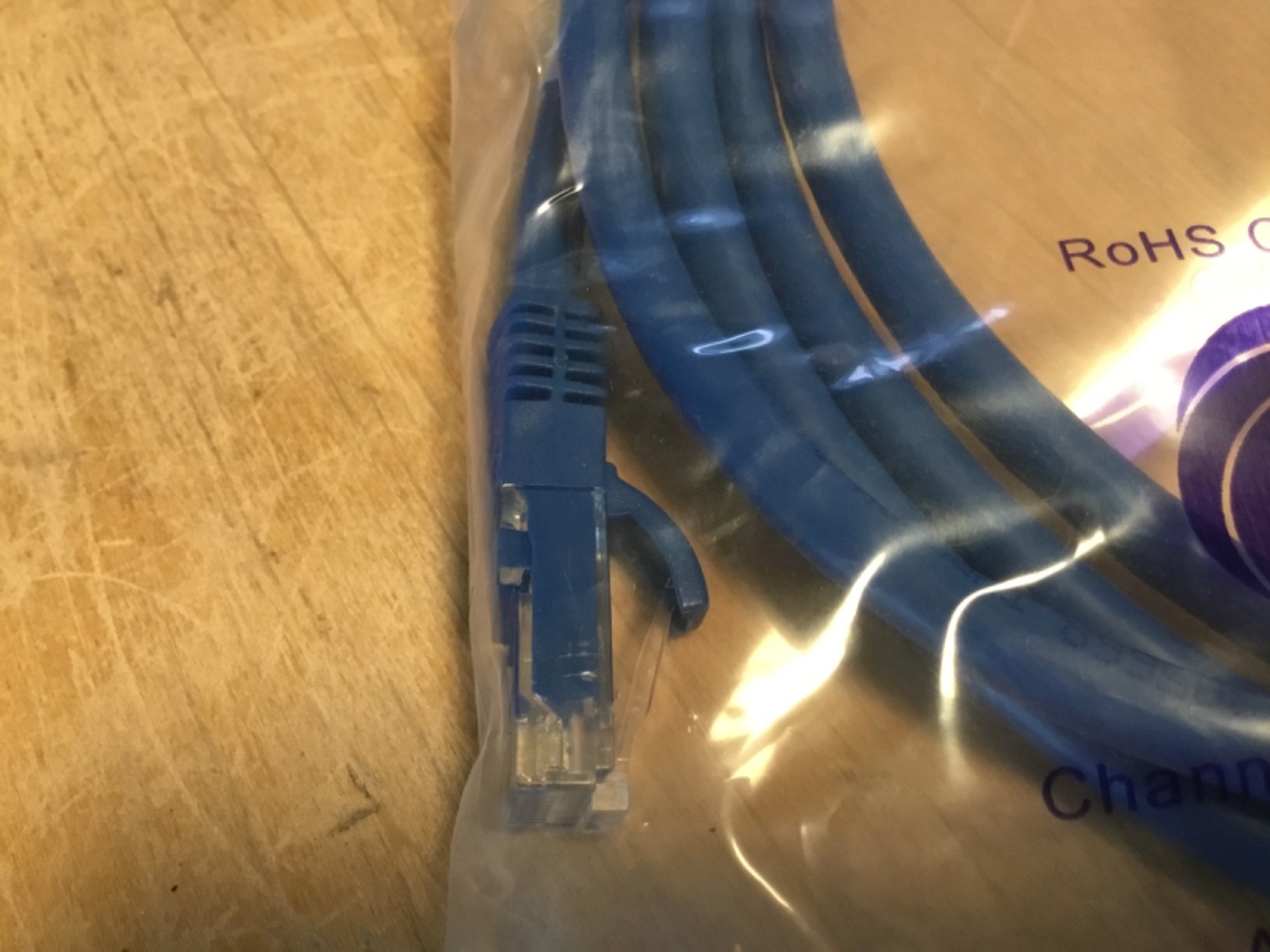 Lot of 2 Blue CAT 6 Ethernet Booted Patch Cord Cable, 7 Foot RJ45 male to male