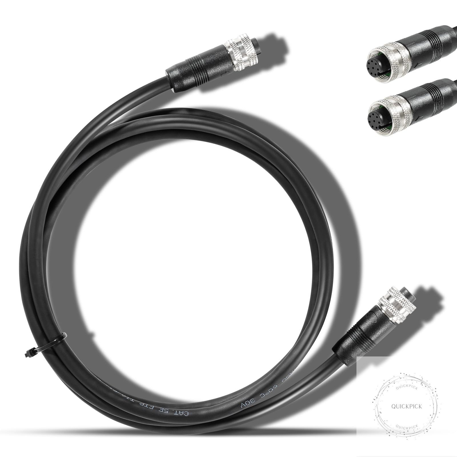 720073-6 5 Foot Ethernet Cable AS EC 5E Replace for Humminbird, Black Fit for