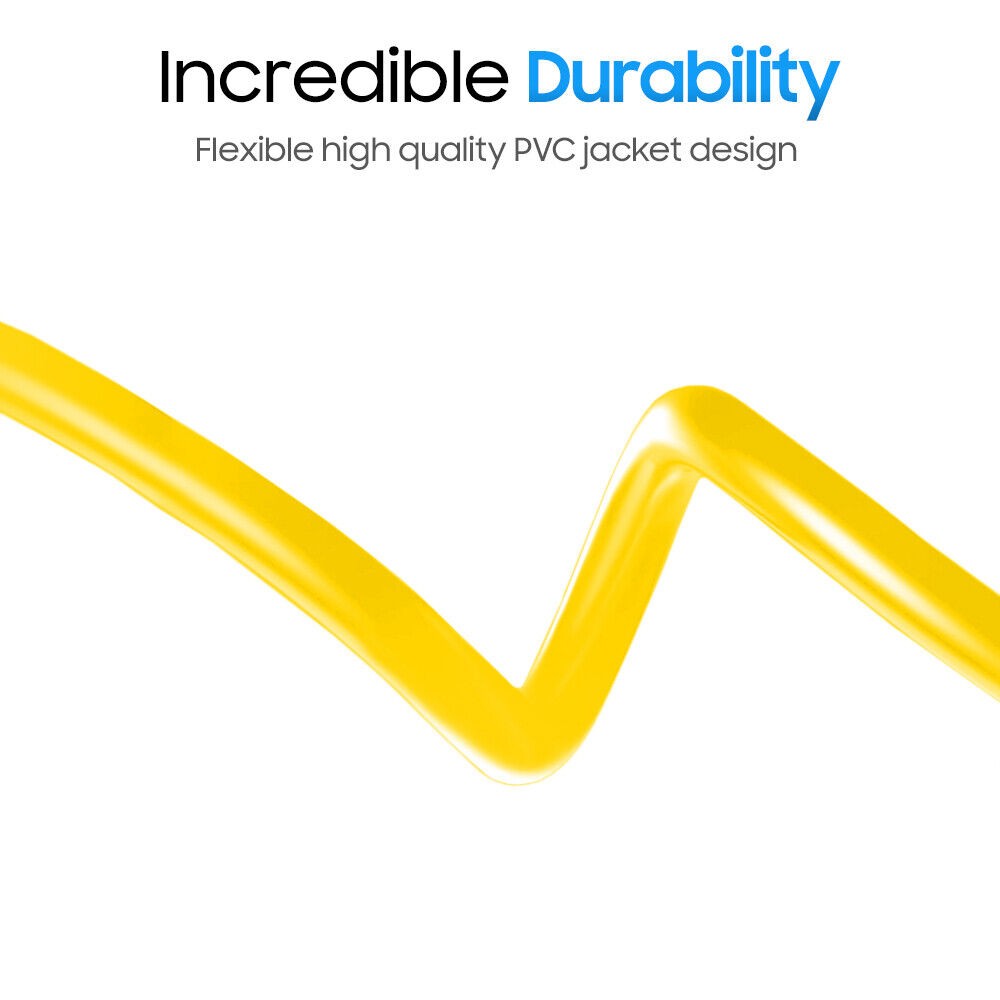 25FT Cat5e Ethernet Cable UTP LAN Network Patch Cord RJ45 Cat 5e Cable – Yellow