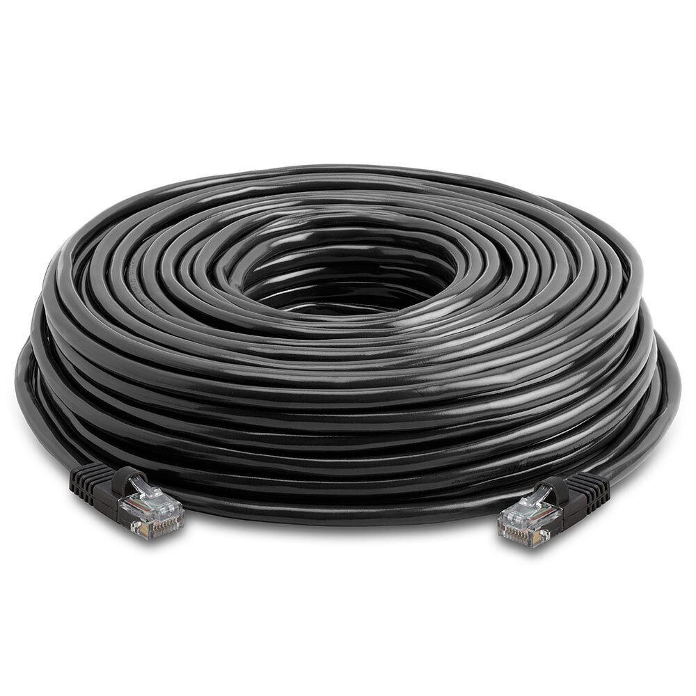 150FT Cat5e Ethernet Patch Cord Black LAN Internet Cat 5e Cable RJ45 Router Cord