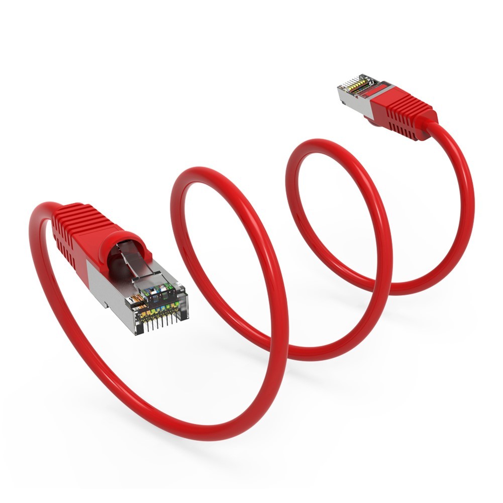 0.5FT – 25FT CAT6 RJ45 Network LAN Ethernet SSTP Shielded Cable 26AWG Copper Red