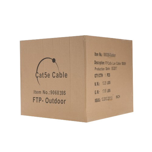 Cat5e 1000FT Outdoor Shielded FTP Ethernet Cable – UV Resistant, Direct Burial