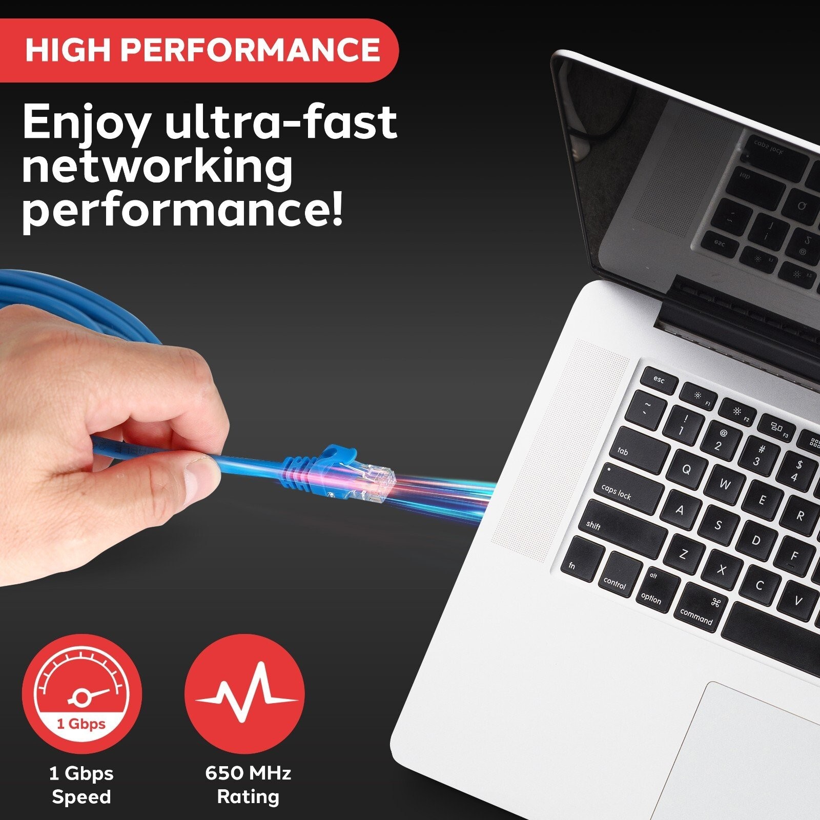 Pyle CAT6 UTP Ethernet Cable – 650MHz / 1 Gbps, 24AWG 7/0.20CCA OD: 5.6MM 8P8C