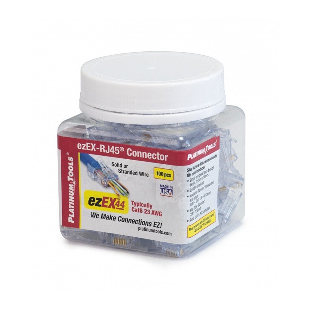202044J ezEX44 Connector for Ethernet Cable Termination, 100 per Jar