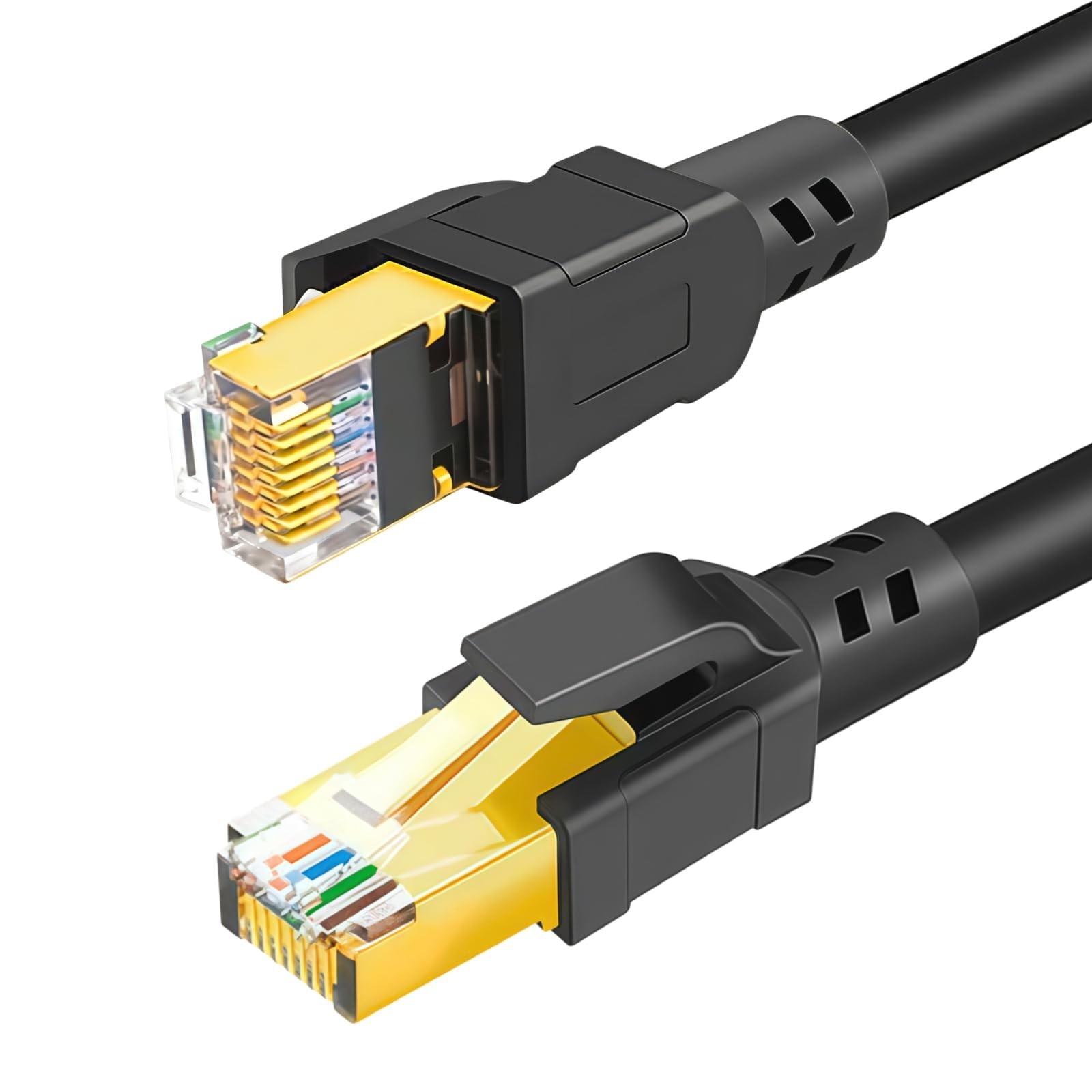 DDMALL CAT8 Ethernet Cable 1.5ft,3ft 6ft 10ft 15ft 20ft 25ft 1.5 Feet, Black