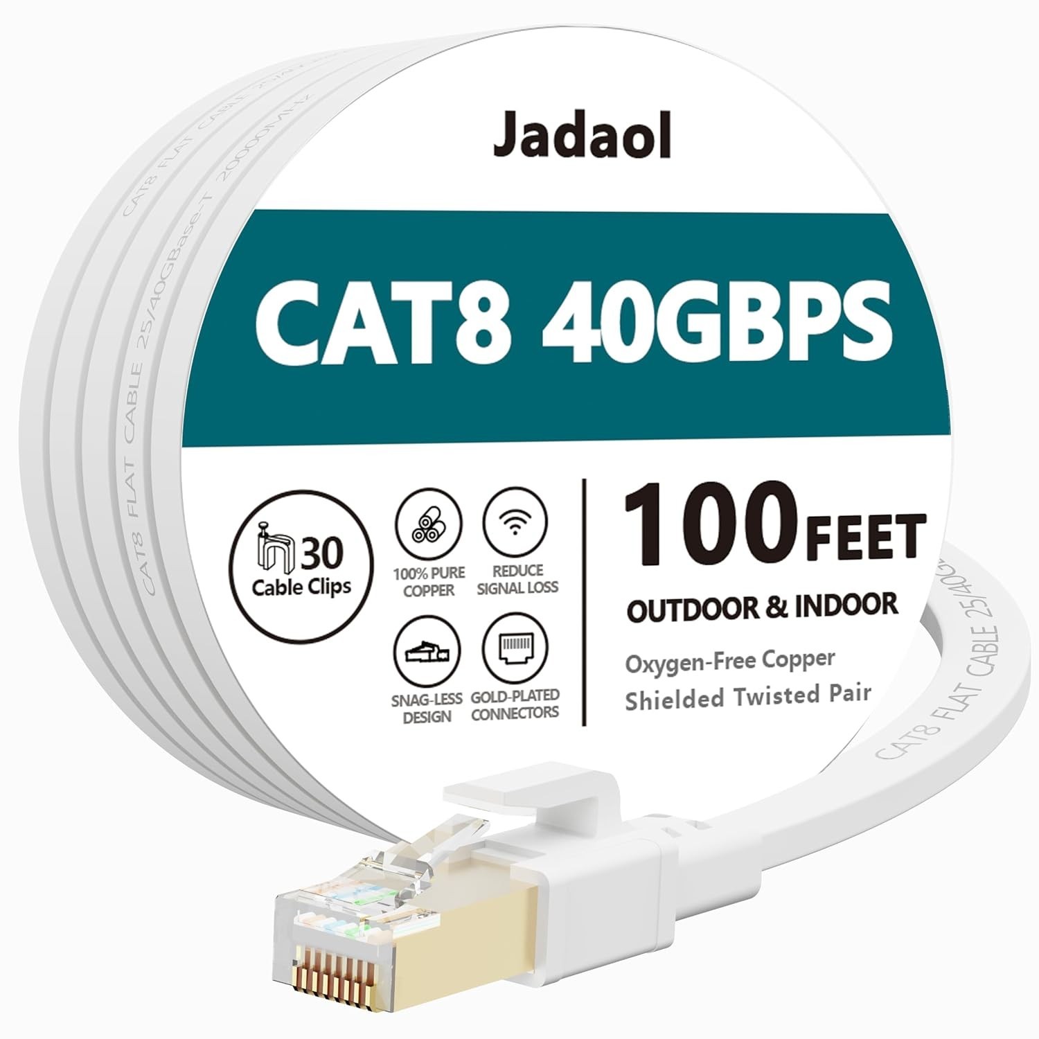 Cat 8 Ethernet Cable 100ft High-Speed Network Cable