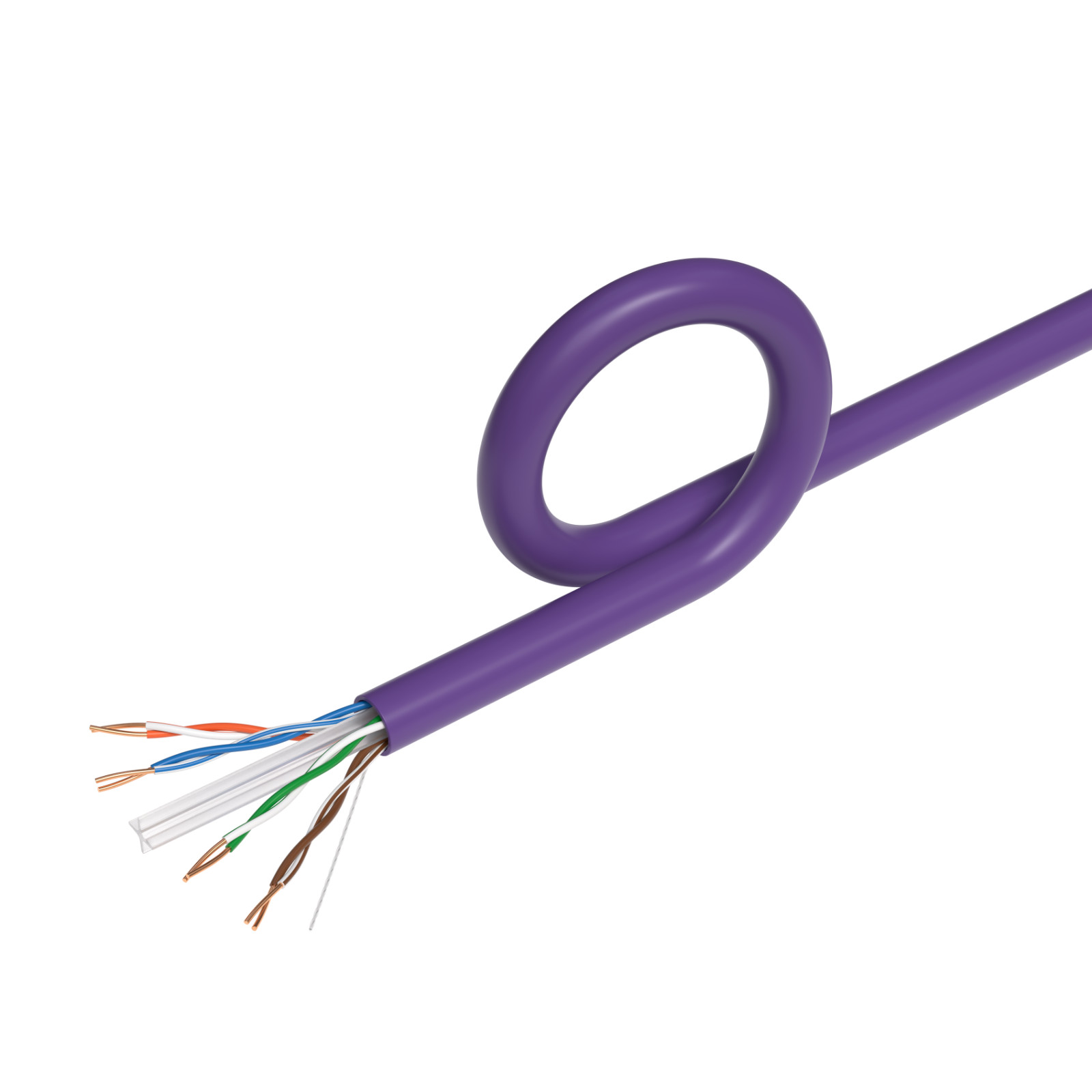 CAT6 1000ft Purple UTP Solid Ethernet Cable 23AWG RJ45 LAN Network Bulk Wire