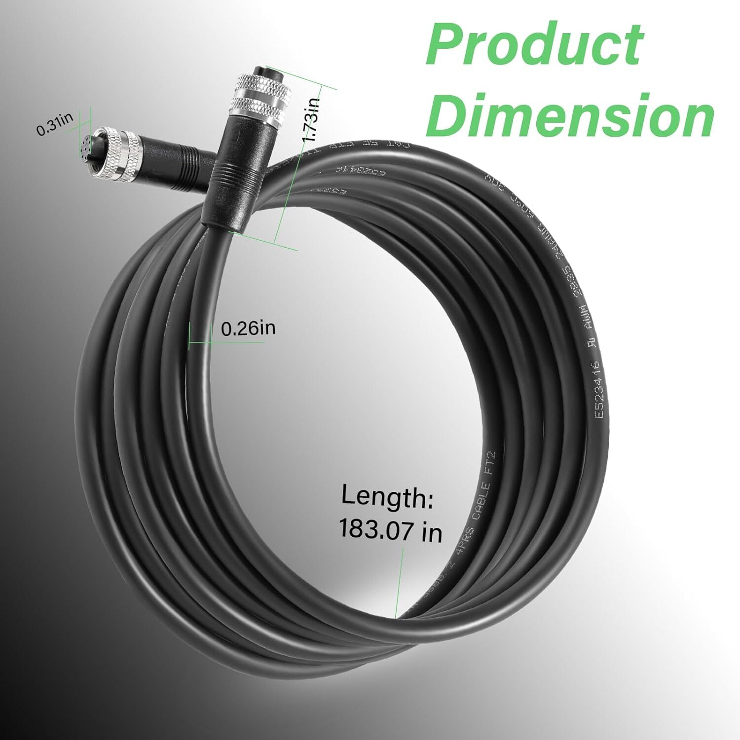 for Humminbird 720073-5 15Ft Boat Ethernet Cable AS EC 15E for Helix 15 12 10 9