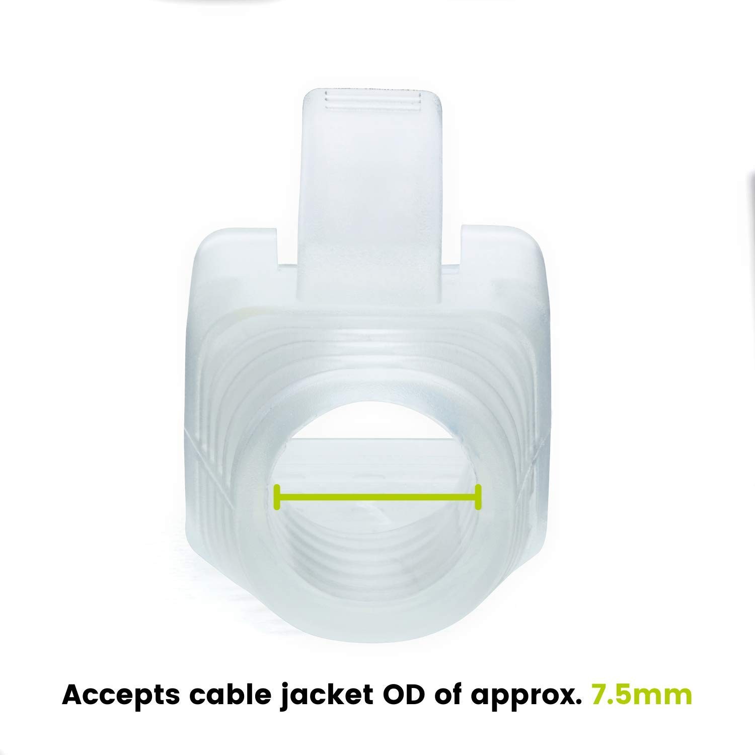 RJ45 Strain Relief Boots 7.5mm Slip~On PVC Plug Covers Transparent 100 Pack