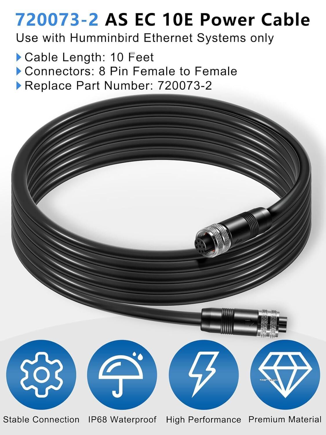 for Humminbird 720073-2 AS EC 10E Ethernet Cable,10 Feet Female to Female