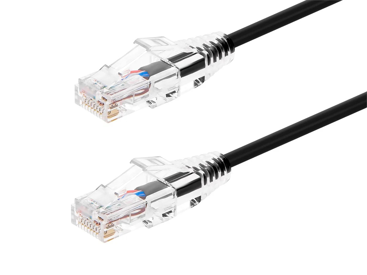 Monoprice Cat6 Ethernet Patch Cable – 1 feet – Black | Snagless RJ45 Stranded