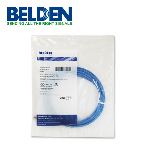 New BELDEN CAT6+ BONDED PAIRS PATCHCORD CABLE 10′ FEET BLUE C601116010 Lot of 10