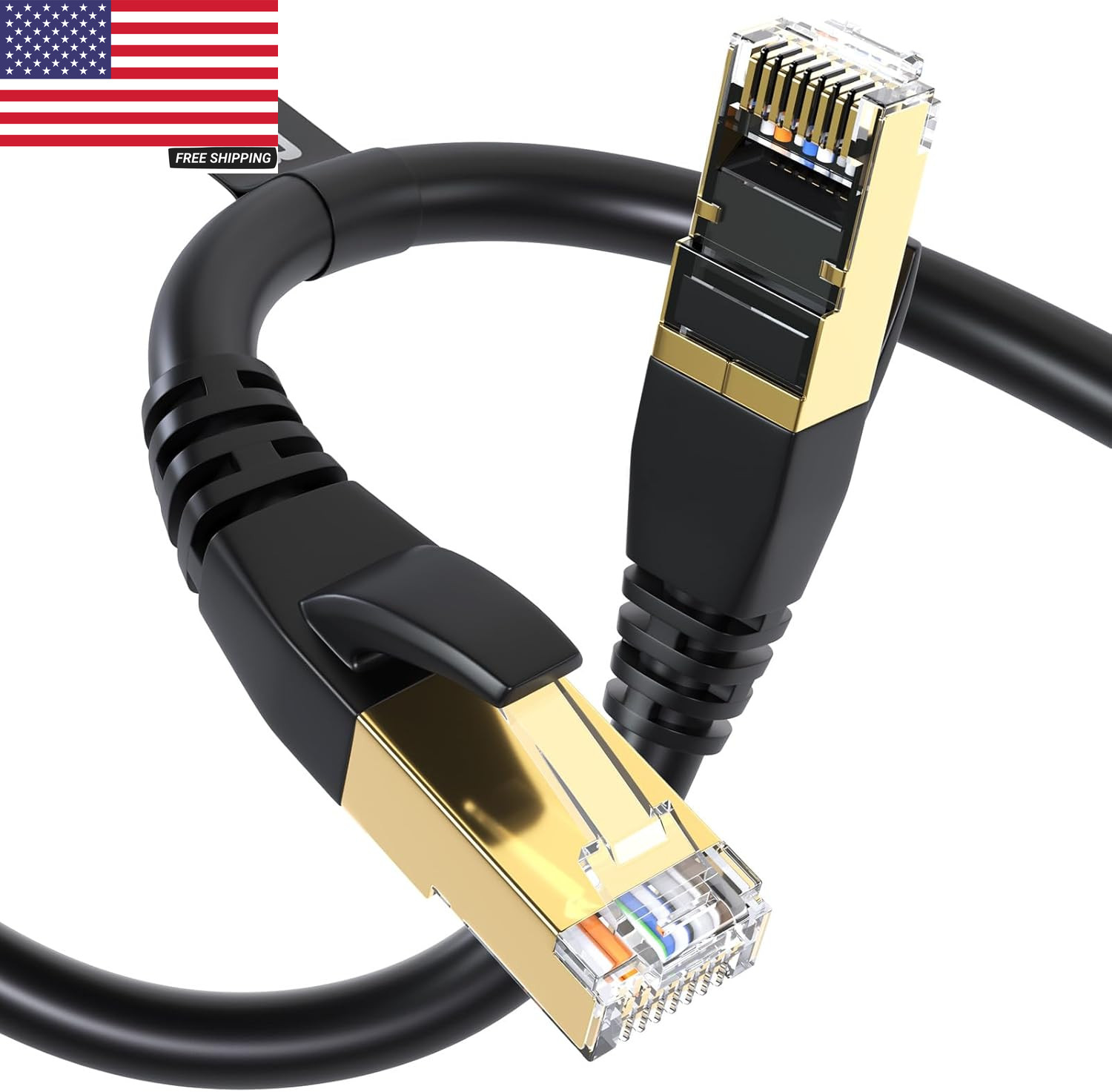 Cat 8 Ethernet Cable 40Gbps 2000Mhz, 6FT Supports Cat7 Cat6 Cat5E Cat5, High-Spe