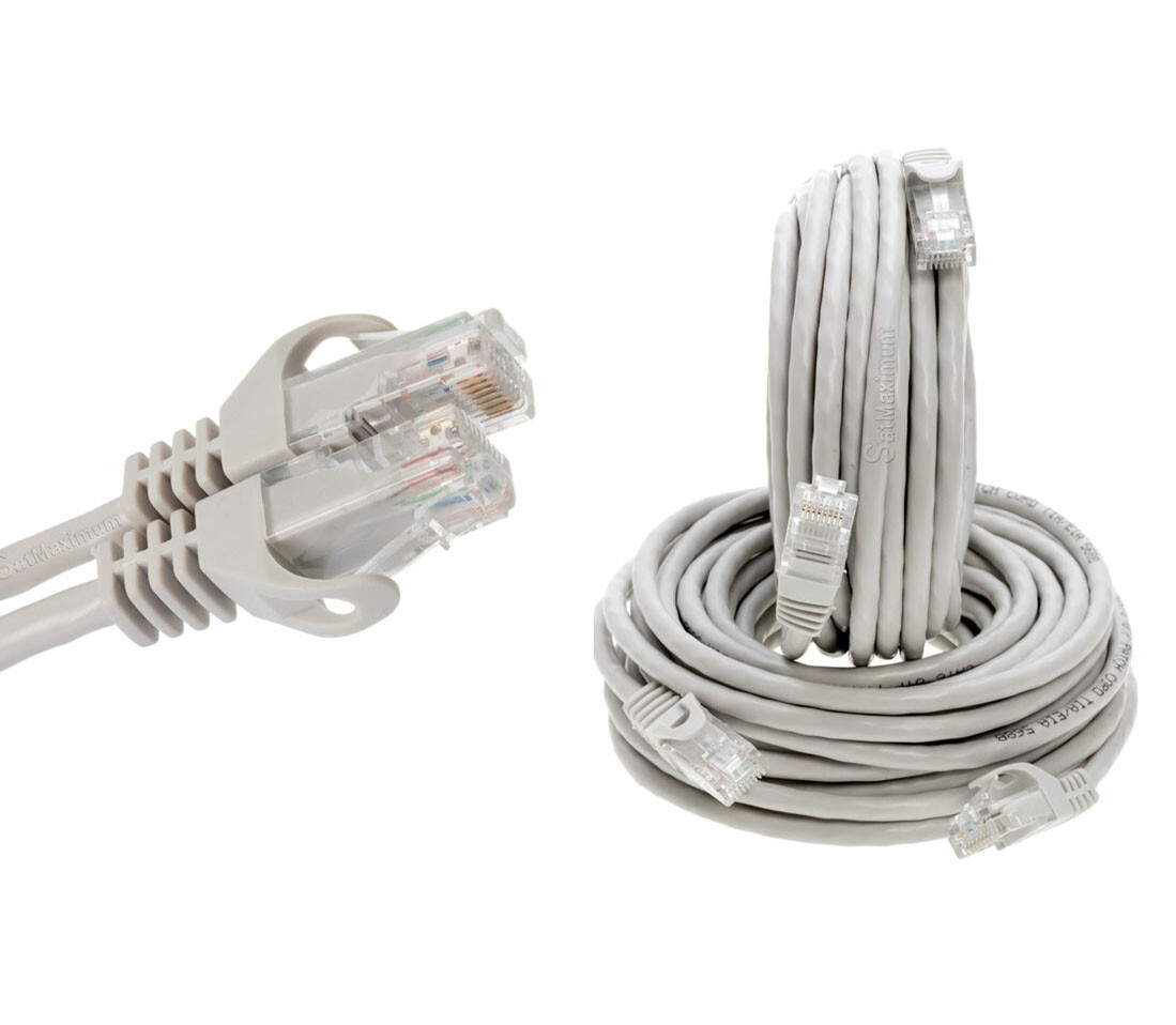 CAT5 Ethernet Patch Cable RJ-45 LAN Internet Cable Gray 1.5FT-20FT Multipack LOT