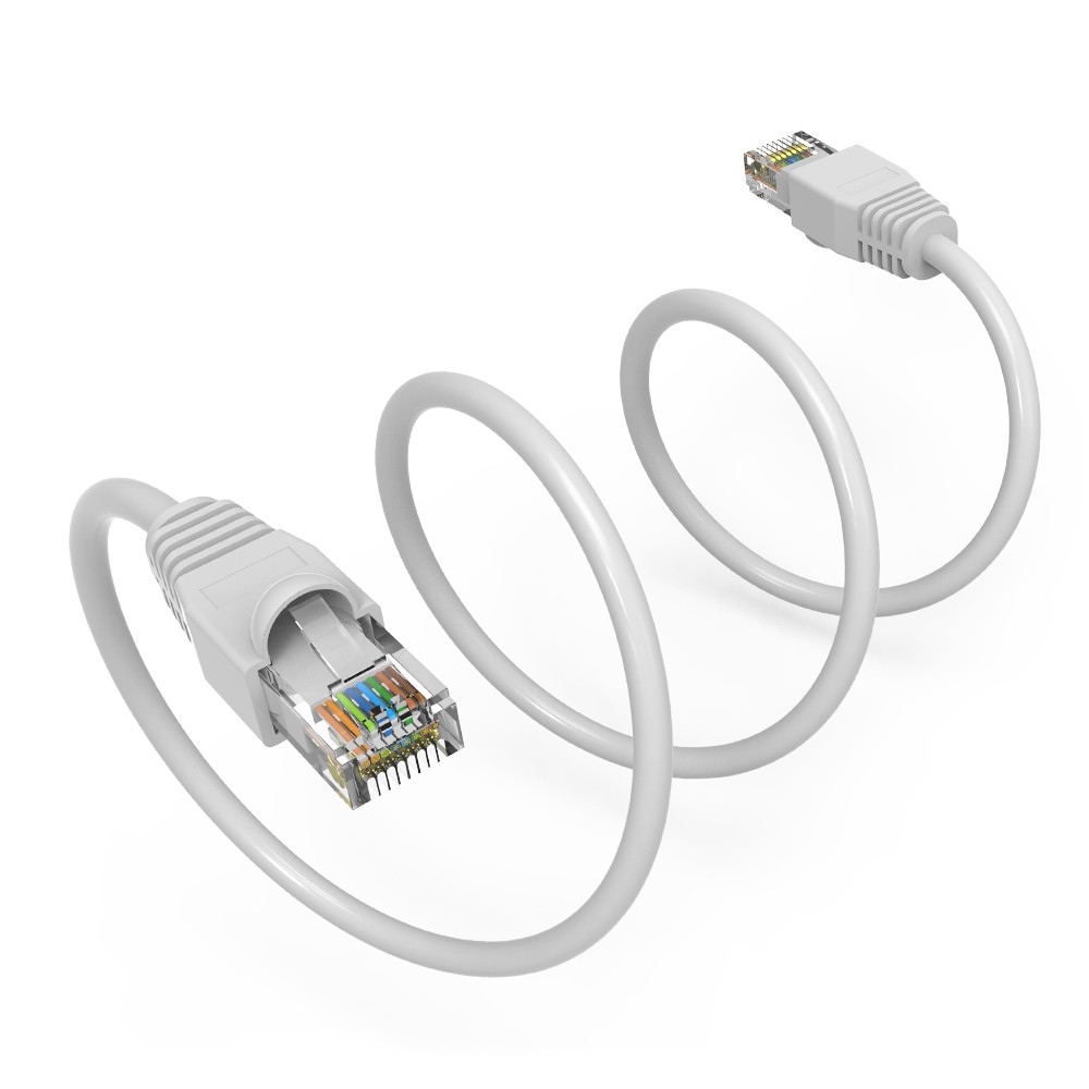 5 Pack of 50Ft CAT6A UTP Ethernet Network Booted Cable 35-100 Feet White