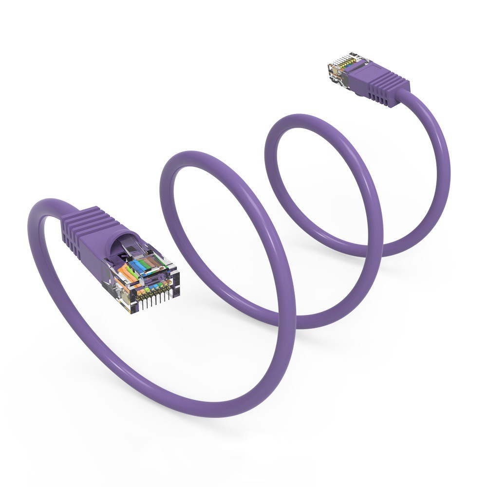 20 Pack of 1.5Ft CAT5E UTP Ethernet Network Booted Cable Purple