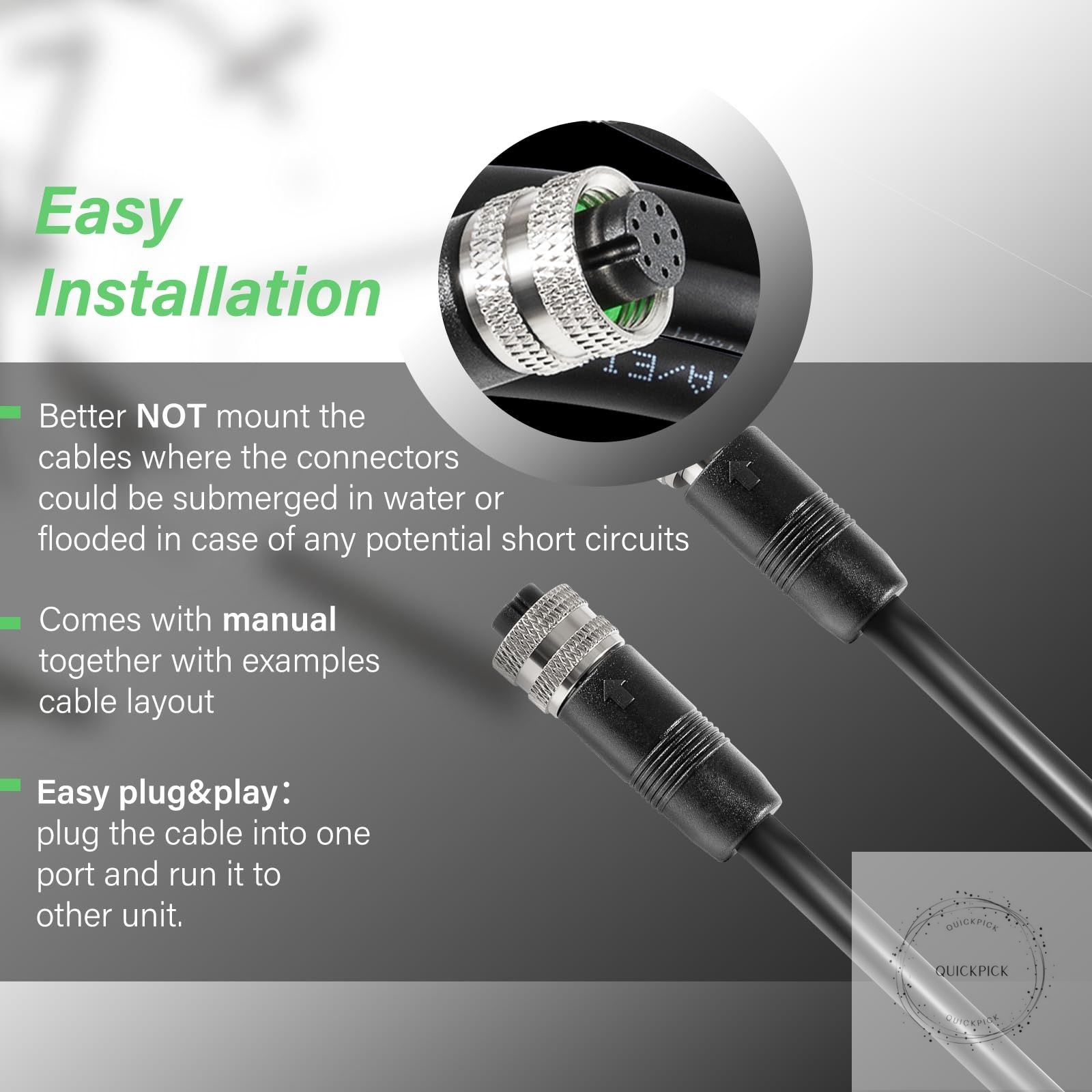 720073-6 5 Foot Ethernet Cable AS EC 5E Replace for Humminbird, Black Fit for