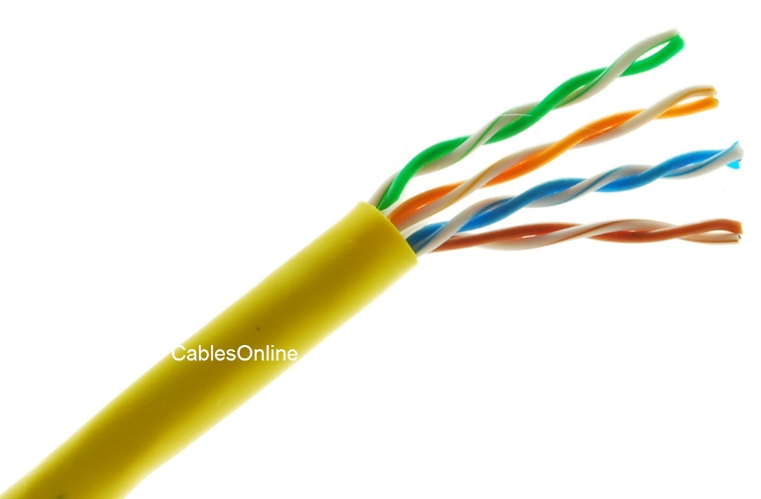 250ft Solid CAT6E CMR 550 Mhz, High-Performance 23 AWG Copper Bulk Cable, Yellow