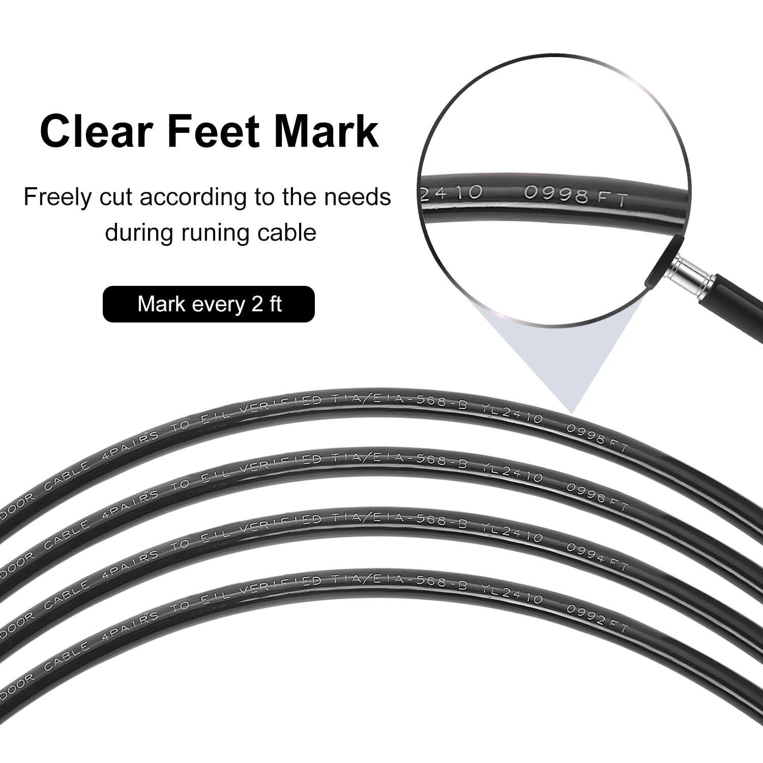 AvesView Outdoor Ethernet Cable – 1000ft, 23AWG Copper Clad Aluminum UTP CCA