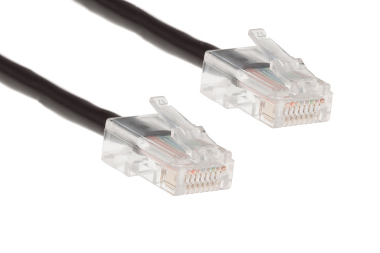 CAT5e Ethernet Patch Cable, Non-Booted, 1 Foot, Black – Lifetime Warranty