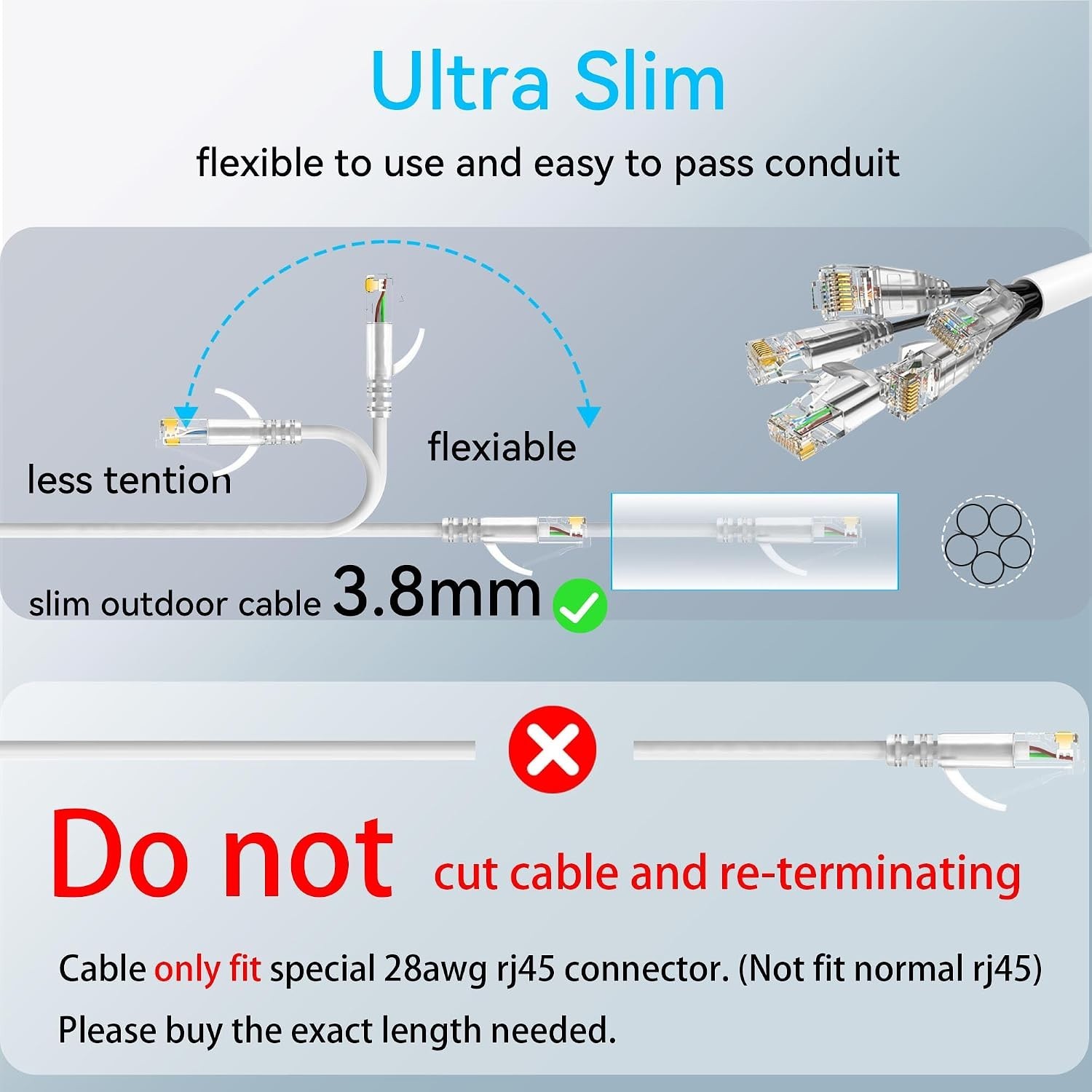Durable Cat6a Ethernet Cable – 100ft Slim Design for Indoor/Outdoor Reliability