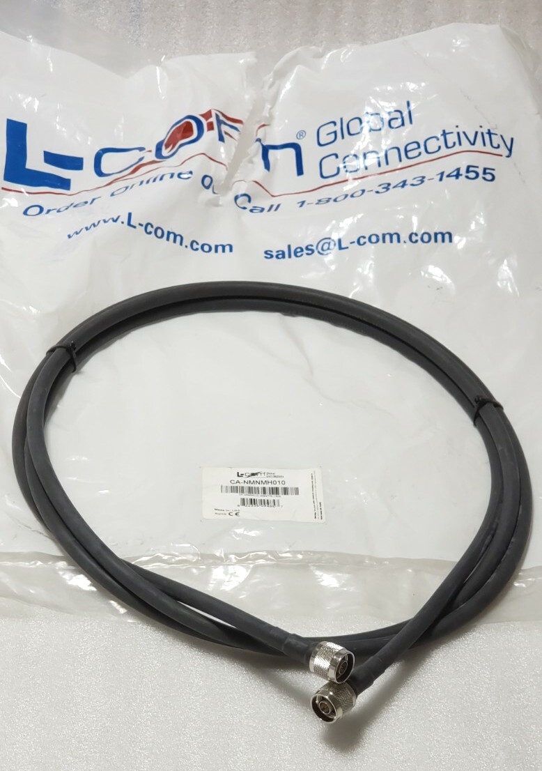 L-COM CA-NMNMT010 Cable Assembly Coaxial N-Type to N-Type 120.0″ (3.0m) 10.0′