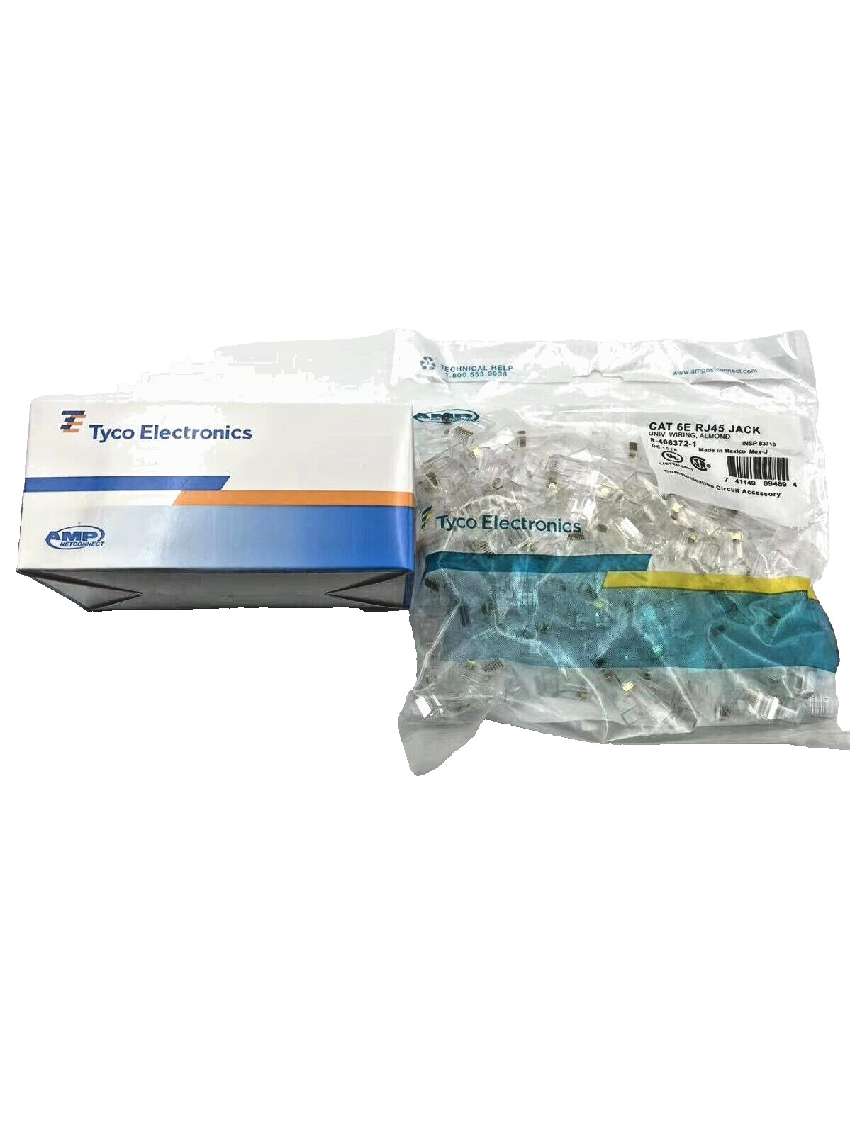 AMP Tyco Cat5e CAT6 RJ45 Ethernet Network Modular Connector Plug – Box of 100pcs