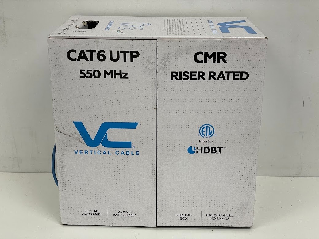 Vertical Cable 060 Series Cat6 550 MHz UTP 23AWG Solid Bare Copper 1000ft – Blue