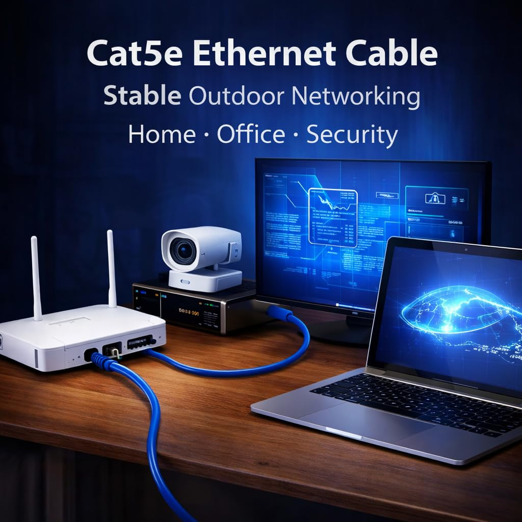 Cat5E Ethernet Cable 1000Ft (305M) – 23AWG Solid CCA UTP, 550Mhz Outdoor LAN