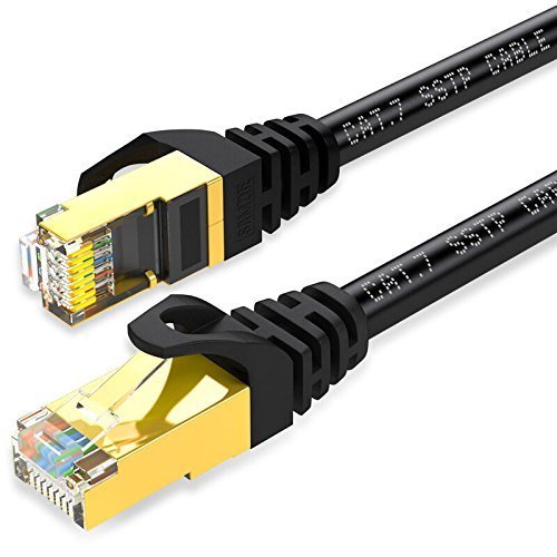 200FT CAT7 Network Cable Copper Gold Plated SFTP Shielded Ethernet Patch Cord