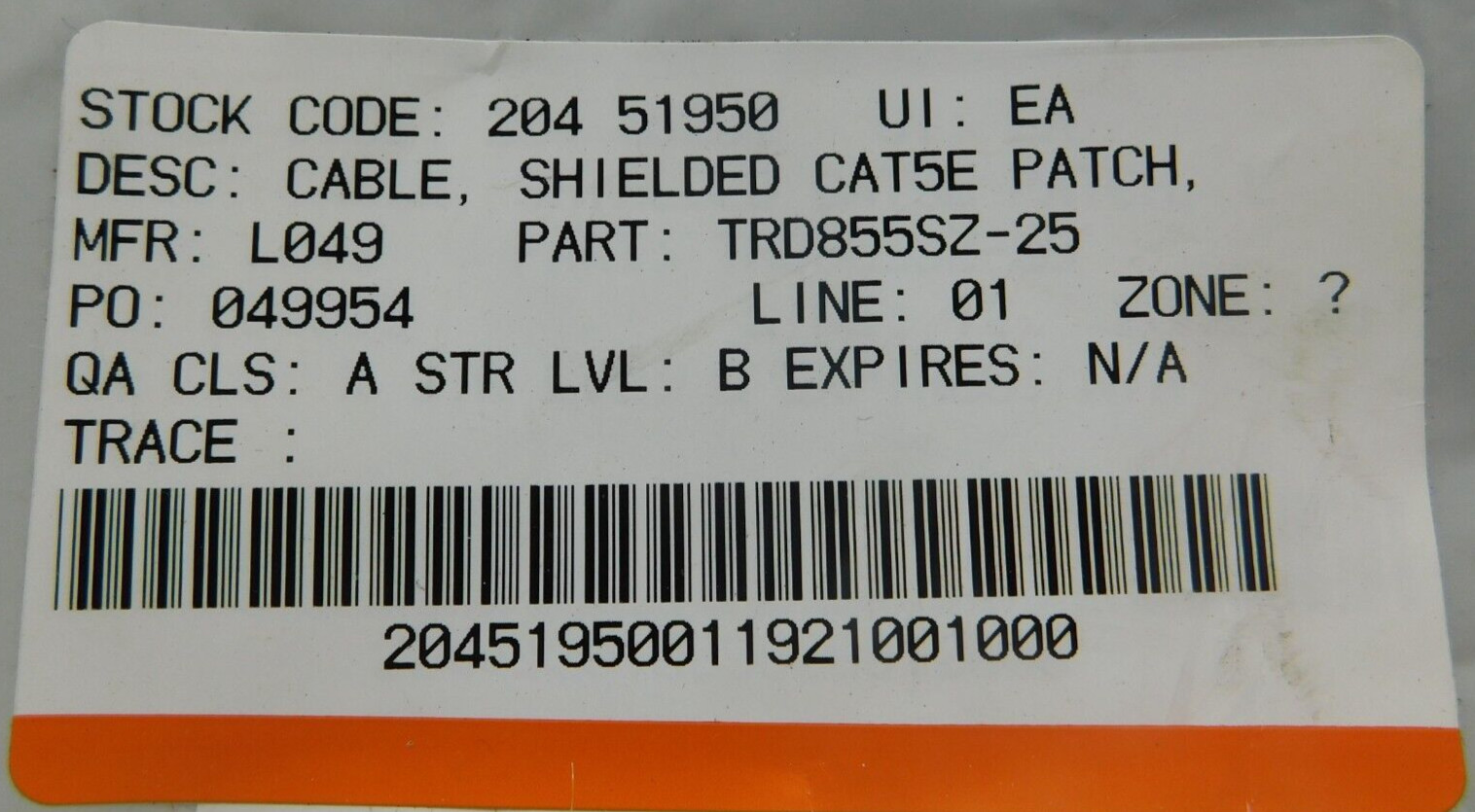 L-Com TRD855SZ-25 Sheilded Cat5E Patch / Network Cable 25 feet