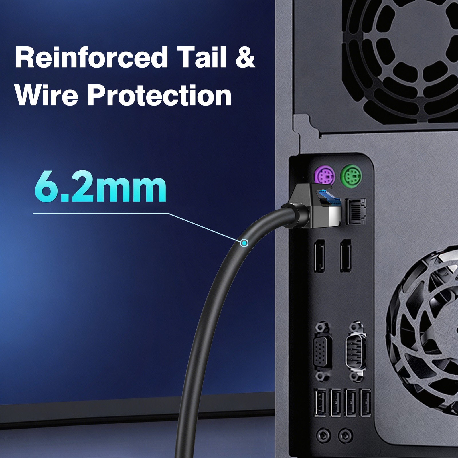 Cat8 RJ45 Ethernet Cable 40Gbps for Gaming PS5 Router Modem High Speed 2000MHz