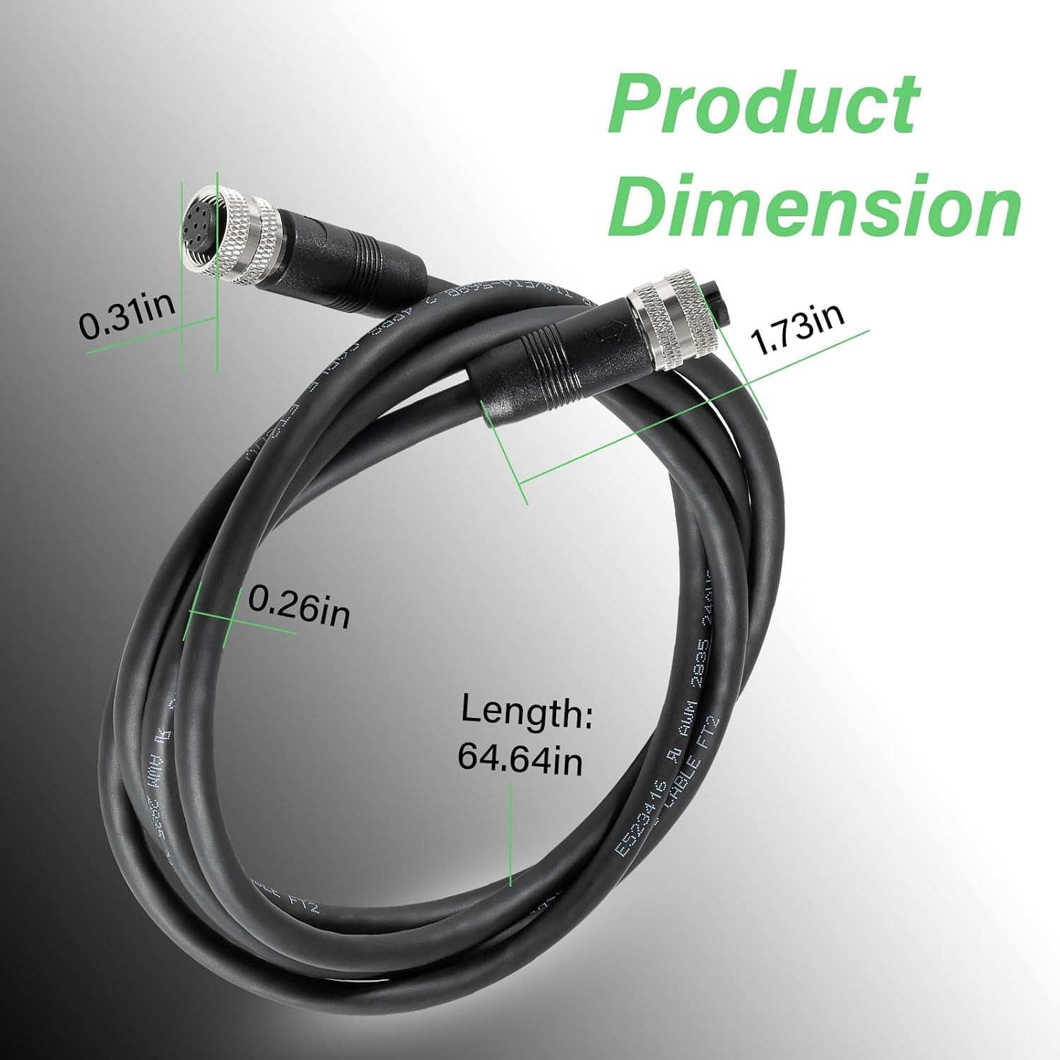 720073-6 5 Foot Ethernet Cable as EC 5E Replace for Humminbird, Black Fit for He
