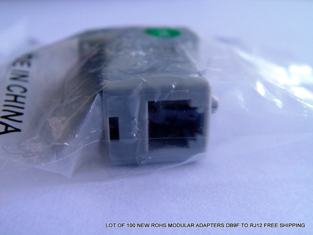 LOT OF 100 NEW ROHS MODULAR ADAPTERS DB9F TO RJ12 FREE SHIPPING