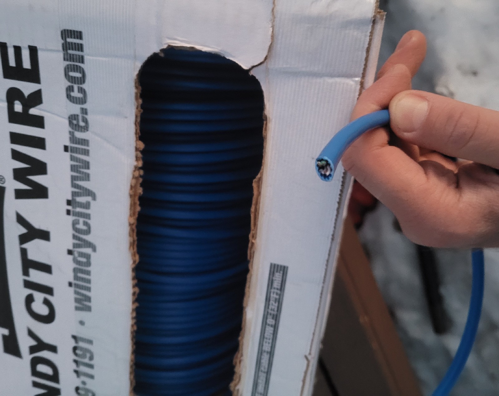Windy City Wire 490ft Partial 1000Ft Cat 6A Blue 23-4P UTP 550Mhz Solid Plenum