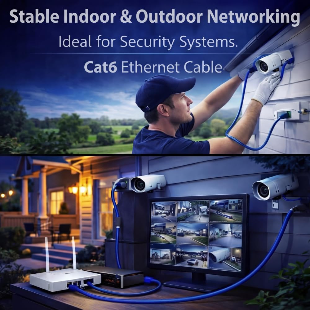 Cat6 Ethernet Cable – 23AWG Solid 100% Pure Copper UTP, 550Mhz 1000Ft (305M), Hi